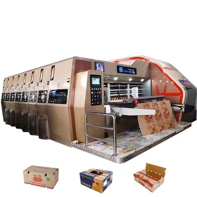 High Speed Vierkleurige gegolfde kartonnen doos Printing Slotting Die Cutting Machine voor doos maken